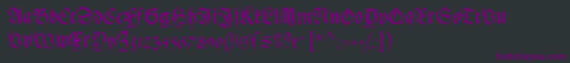 Czcionka Gebetbuchfraktur – fioletowe czcionki na czarnym tle