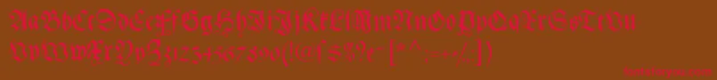 Gebetbuchfraktur Font – Red Fonts on Brown Background