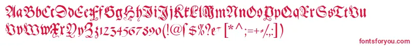 フォントGebetbuchfraktur – 白い背景に赤い文字