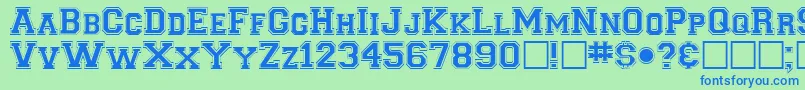 ClancyaRegular Font – Blue Fonts on Green Background