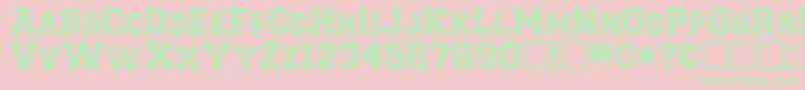 Fonte ClancyaRegular – fontes verdes em um fundo rosa