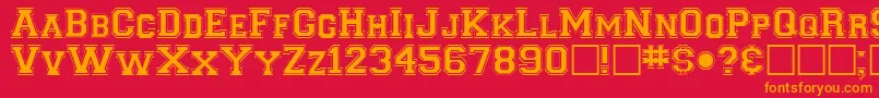 ClancyaRegular Font – Orange Fonts on Red Background
