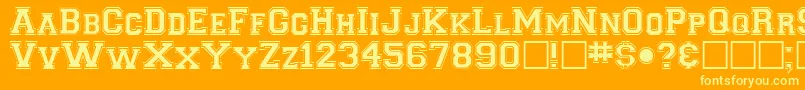 ClancyaRegular Font – Yellow Fonts on Orange Background
