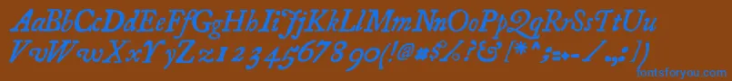 Essays1743 Italic Font – Blue Fonts on Brown Background