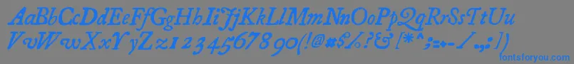 fuente Essays1743 Italic – Fuentes Azules Sobre Fondo Gris