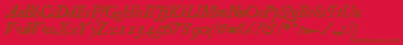 Essays1743 Italic Font – Brown Fonts on Red Background
