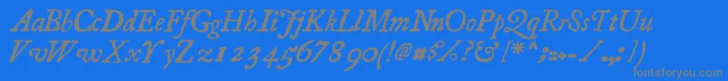 Police Essays1743 Italic – polices grises sur fond bleu