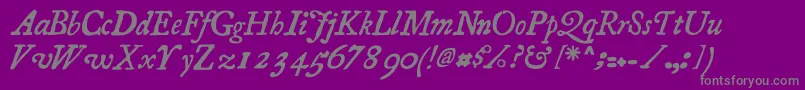 Essays1743 Italic Font – Gray Fonts on Purple Background