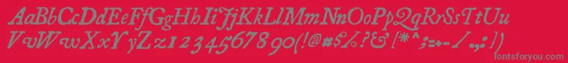 Essays1743 Italic Font – Gray Fonts on Red Background