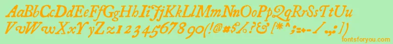 Essays1743 Italic Font – Orange Fonts on Green Background