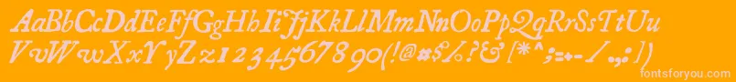 Essays1743 Italic Font – Pink Fonts on Orange Background