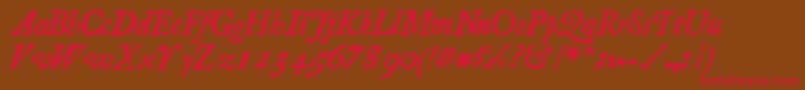 Essays1743 Italic Font – Red Fonts on Brown Background