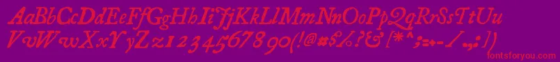 Essays1743 Italic Font – Red Fonts on Purple Background