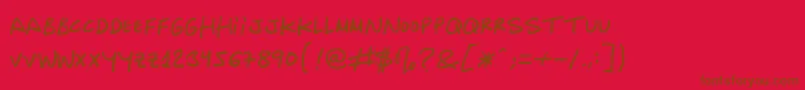 Inocuaフォントについての詳細 フォントInocua – 赤い背景に茶色の文字