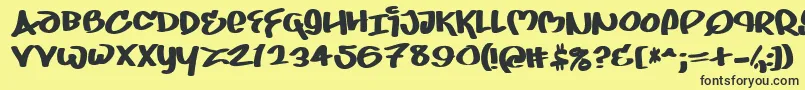 Fonte Juice – fontes pretas em um fundo amarelo