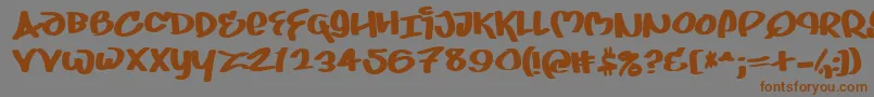 フォントJuice – 茶色の文字が灰色の背景にあります。