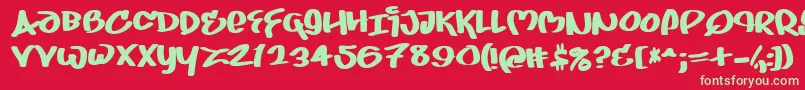 Juice-Schriftart – Grüne Schriften auf rotem Hintergrund