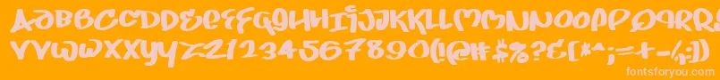 Juice Font – Pink Fonts on Orange Background