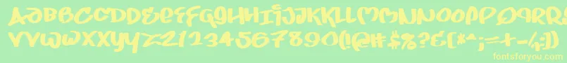 Juice-Schriftart – Gelbe Schriften auf grünem Hintergrund