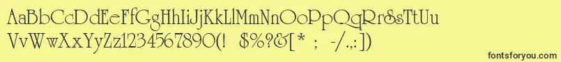 UniversityLtRoman Font – Black Fonts on Yellow Background