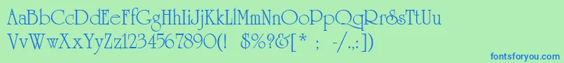 UniversityLtRoman Font – Blue Fonts on Green Background