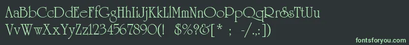 UniversityLtRoman Font – Green Fonts on Black Background