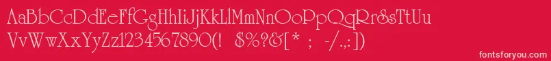 UniversityLtRoman Font – Pink Fonts on Red Background