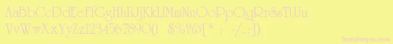 UniversityLtRoman Font – Pink Fonts on Yellow Background