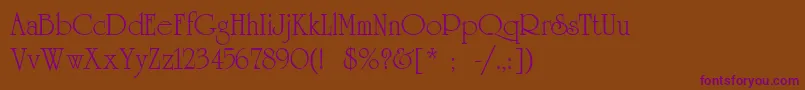 UniversityLtRoman Font – Purple Fonts on Brown Background