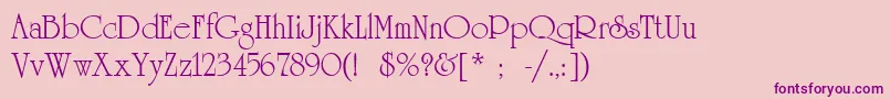 UniversityLtRoman Font – Purple Fonts on Pink Background