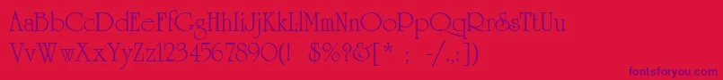 UniversityLtRoman Font – Purple Fonts on Red Background