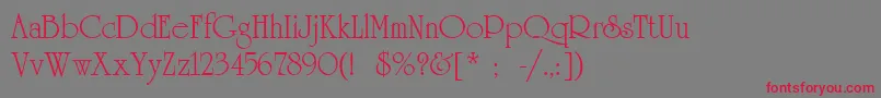 UniversityLtRoman Font – Red Fonts on Gray Background