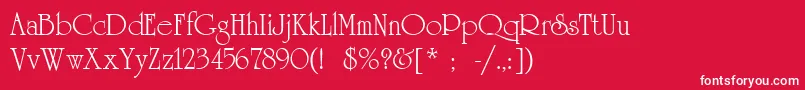 UniversityLtRoman Font – White Fonts on Red Background