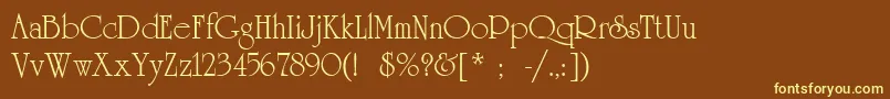 UniversityLtRoman Font – Yellow Fonts on Brown Background