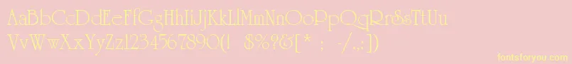 UniversityLtRoman Font – Yellow Fonts on Pink Background