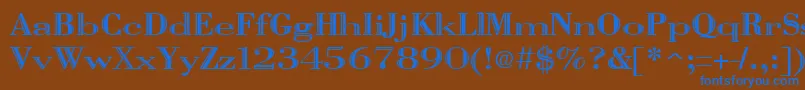 VangardRegular Font – Blue Fonts on Brown Background