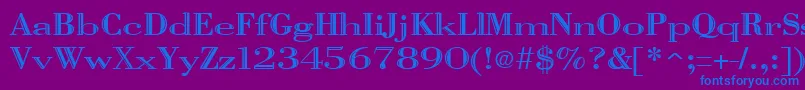 VangardRegular-Schriftart – Blaue Schriften auf violettem Hintergrund