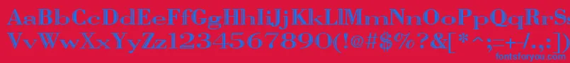 VangardRegular Font – Blue Fonts on Red Background