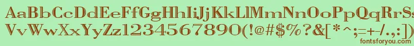 VangardRegular Font – Brown Fonts on Green Background