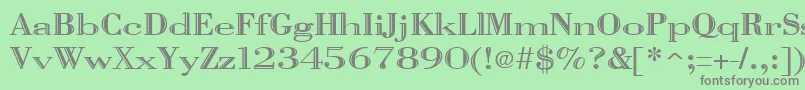 フォントVangardRegular – 緑の背景に灰色の文字