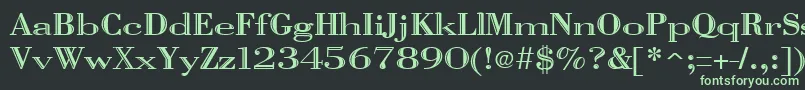 フォントVangardRegular – 黒い背景に緑の文字