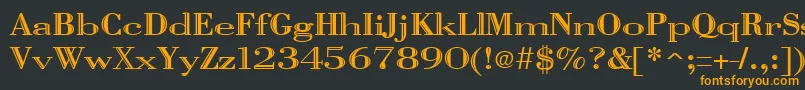 フォントVangardRegular – 黒い背景にオレンジの文字
