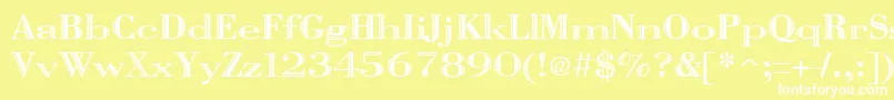 フォントVangardRegular – 黄色い背景に白い文字