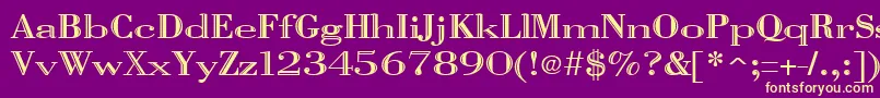 VangardRegular Font – Yellow Fonts on Purple Background