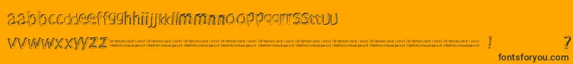 Shutdown-Schriftart – Schwarze Schriften auf orangefarbenem Hintergrund