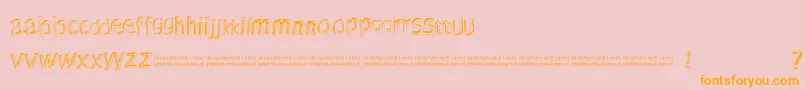 Shutdown-Schriftart – Orangefarbene Schriften auf rosa Hintergrund