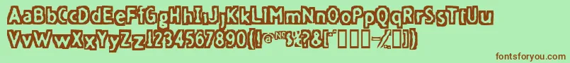 Fivefingerdiscount Font – Brown Fonts on Green Background