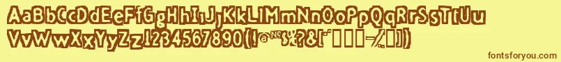 Шрифт Fivefingerdiscount – коричневые шрифты на жёлтом фоне
