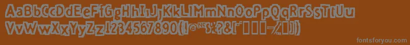 Fivefingerdiscount-fontti – harmaat kirjasimet ruskealla taustalla