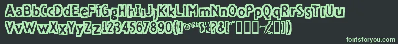 フォントFivefingerdiscount – 黒い背景に緑の文字